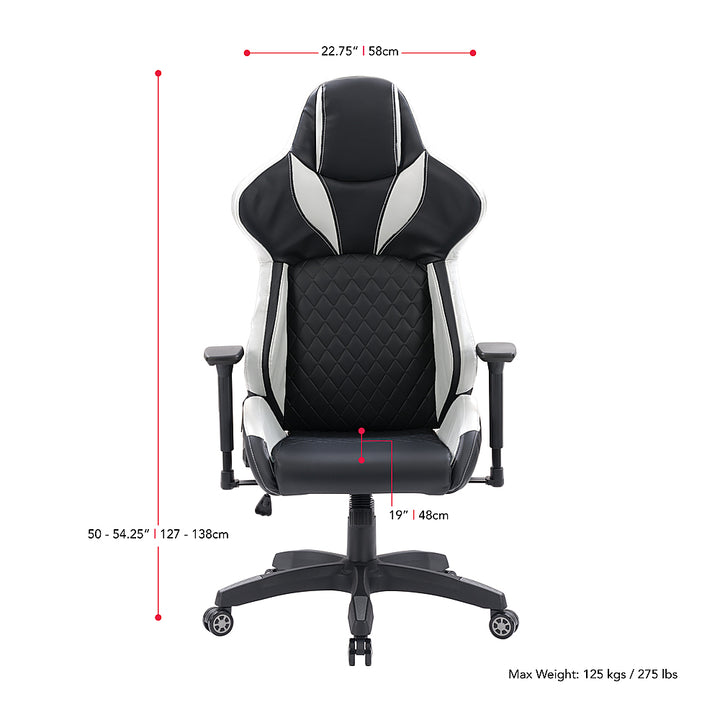 CorLiving - Nightshade Gaming Chair - Black and White_9
