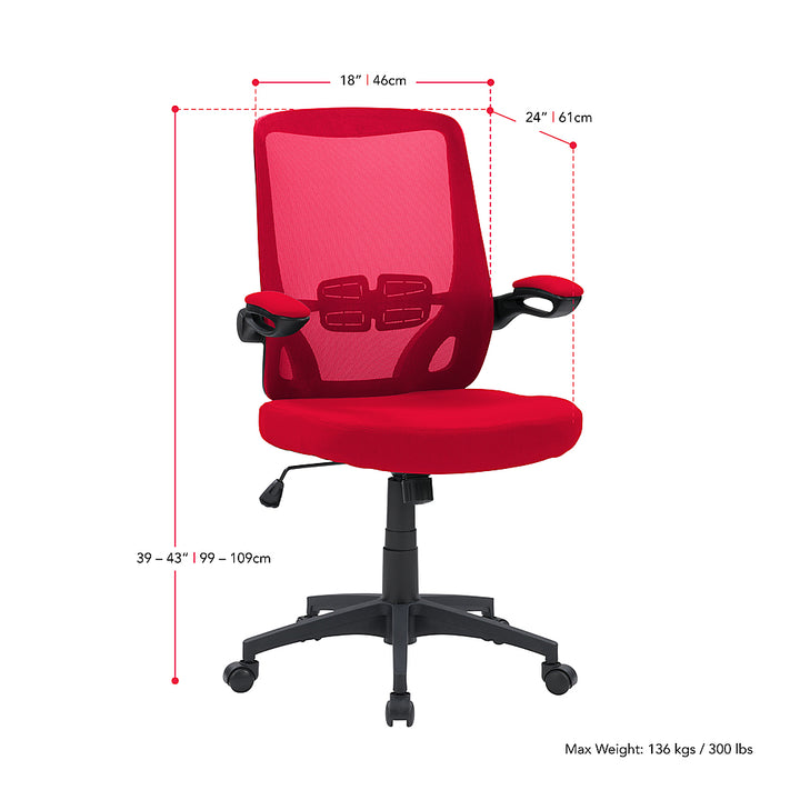 CorLiving - Workspace High Mesh Back Office Chair - Red_11