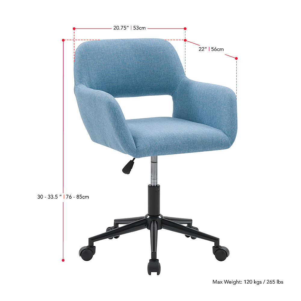 CorLiving - Marlowe Upholstered Task Chair - Light Blue_9