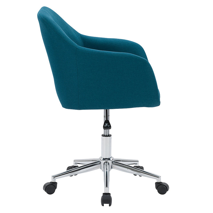 CorLiving - Marlowe Upholstered Chrome Base Task Chair - Dark Blue_3