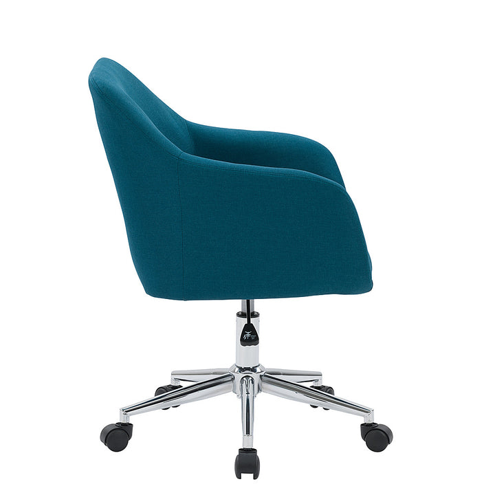 CorLiving - Marlowe Upholstered Chrome Base Task Chair - Dark Blue_2