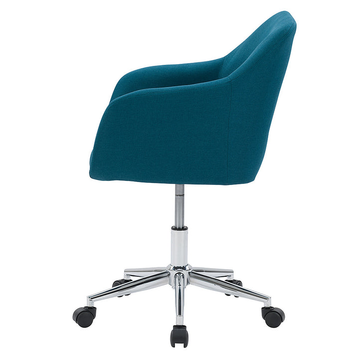 CorLiving - Marlowe Upholstered Chrome Base Task Chair - Dark Blue_4