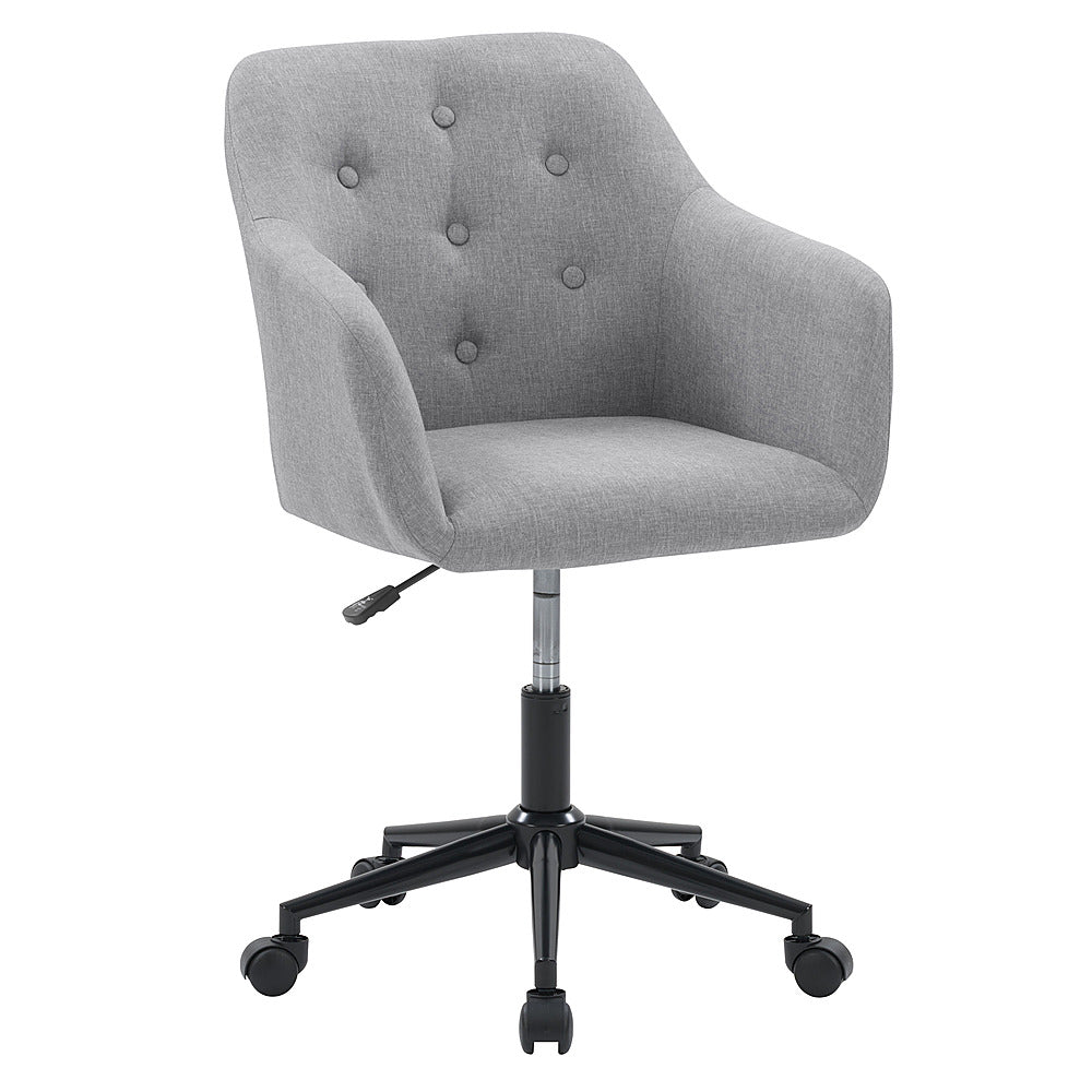 CorLiving - Marlowe Upholstered Button Tufted Task Chair - Light Grey_1