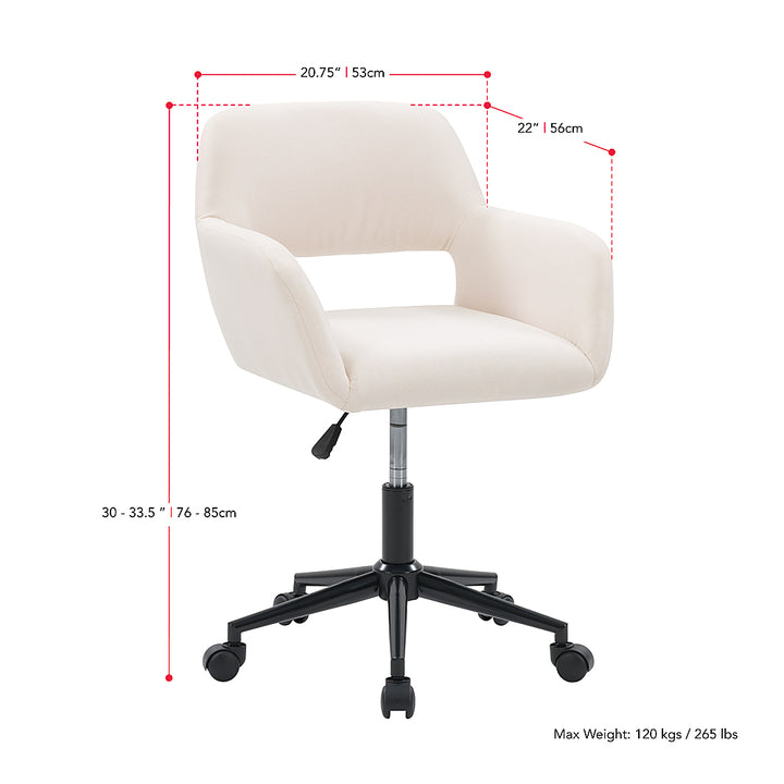CorLiving - Marlowe Upholstered Task Chair - Off White_8