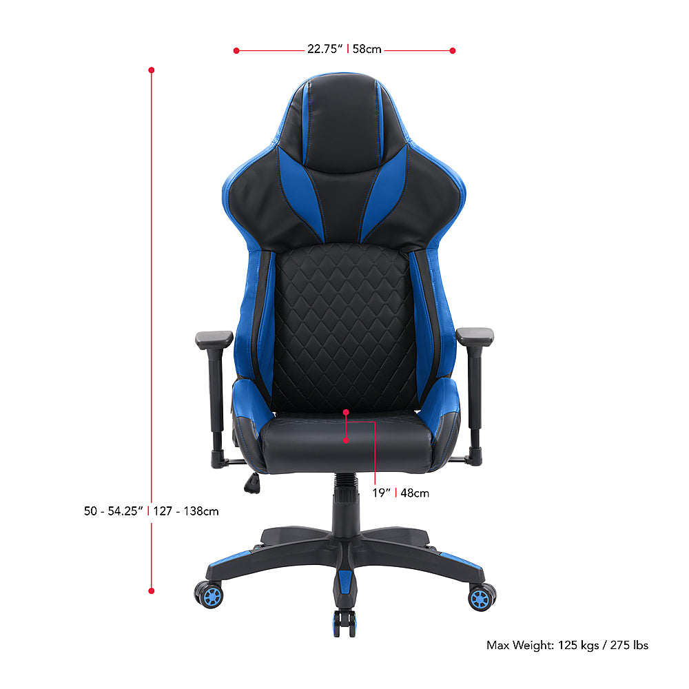 CorLiving - Nightshade Gaming Chair - Black and Blue_9