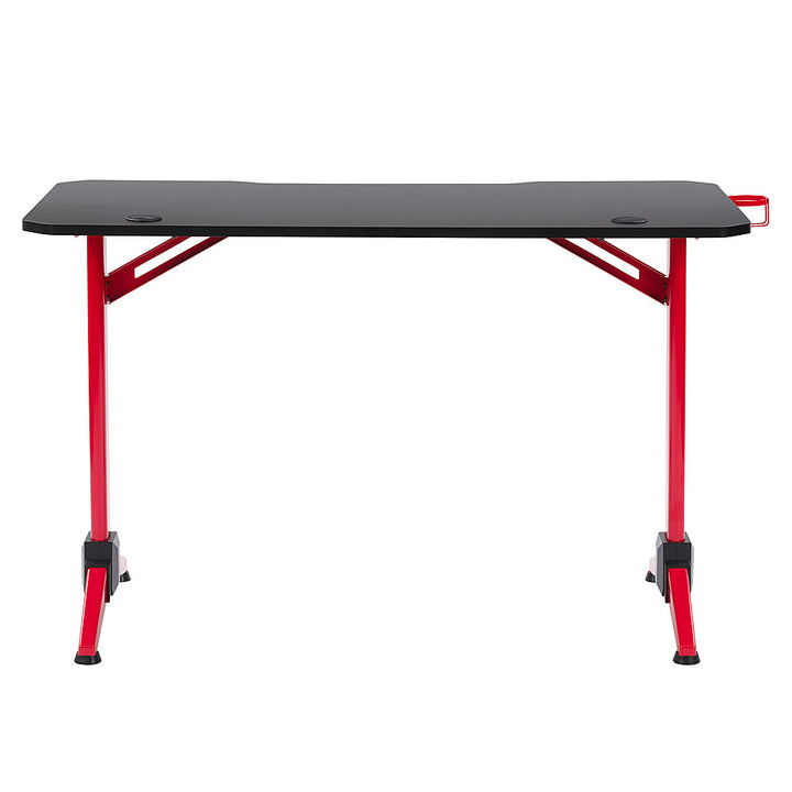 CorLiving - Conqueror Gaming Desk with LED Lights - Red and Black_8