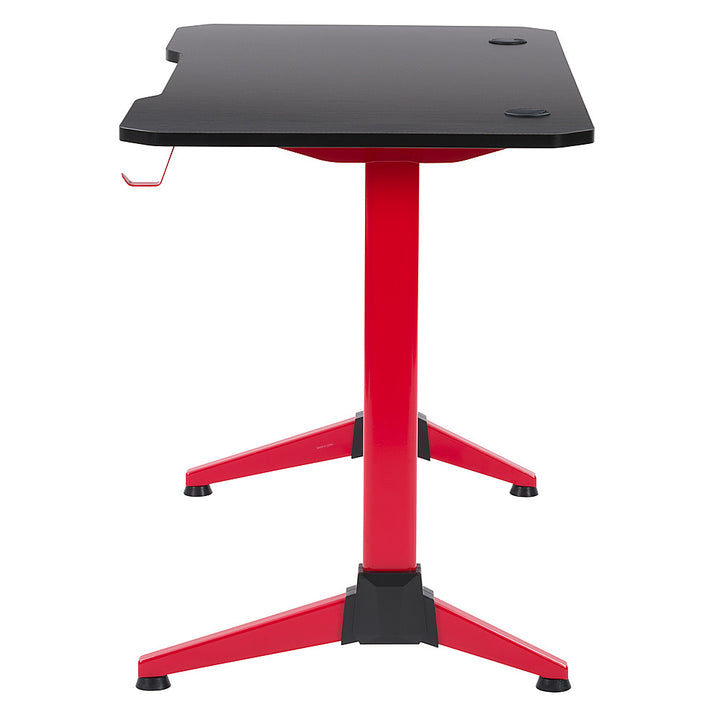 CorLiving - Conqueror Gaming Desk with LED Lights - Red and Black_6