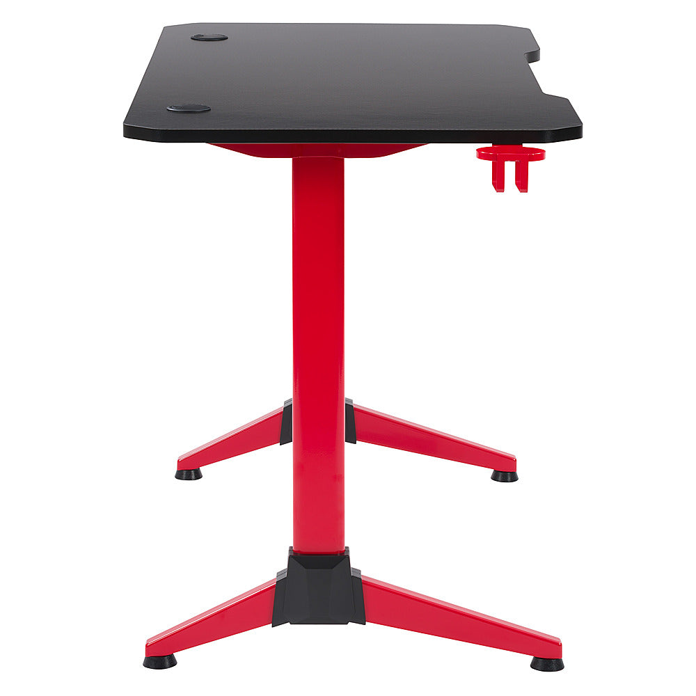 CorLiving - Conqueror Gaming Desk with LED Lights - Red and Black_9