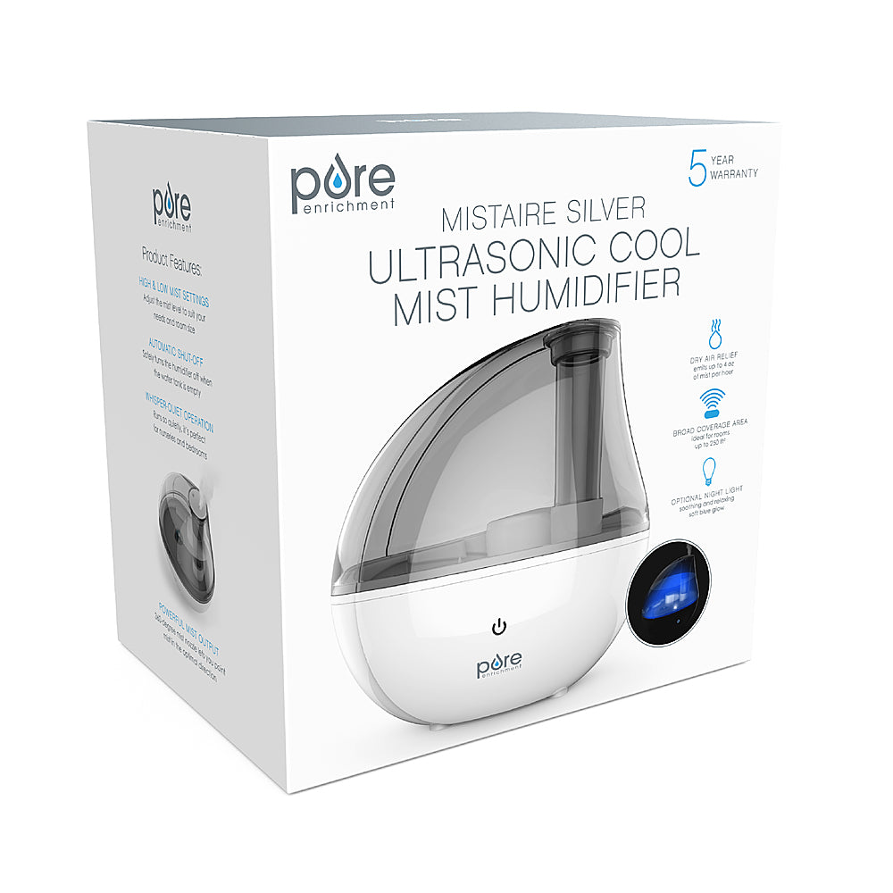 Pure Enrichment - Ultrasonic Cool Mist Humidifier with Optional Night Light - White_1