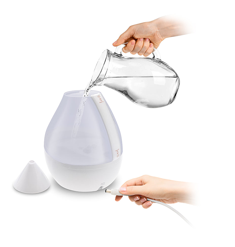 CRANE - 1 Gal. Drop Cool Mist Humidifier with Sound Machine - White_1