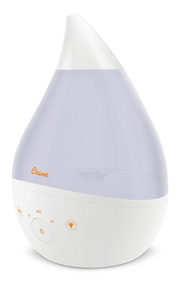 CRANE - 1 Gal. Drop Cool Mist Humidifier with Sound Machine - White_0