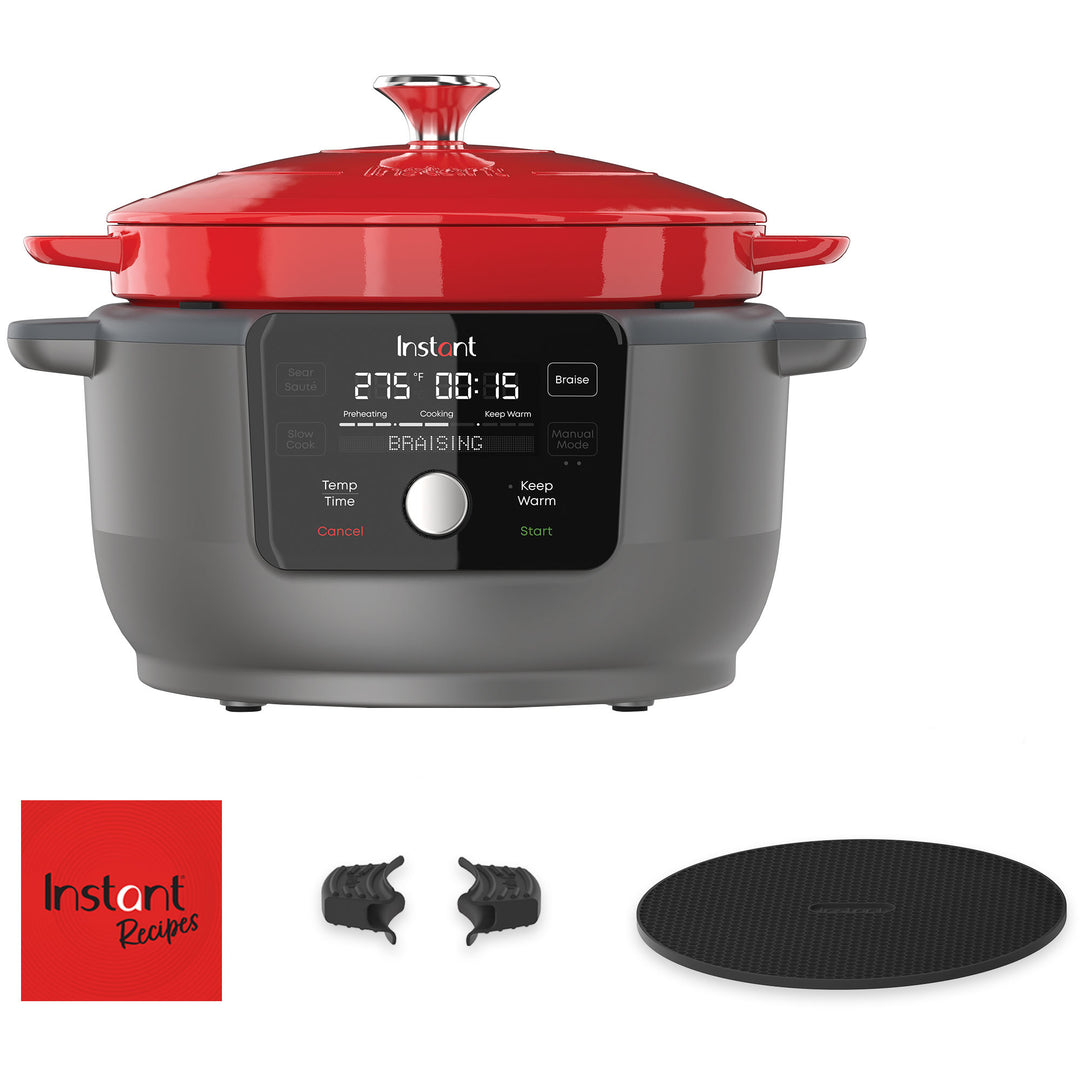 Instant Pot - Precision 5-in-1 Electric Dutch Oven - Cast Iron - Red_2