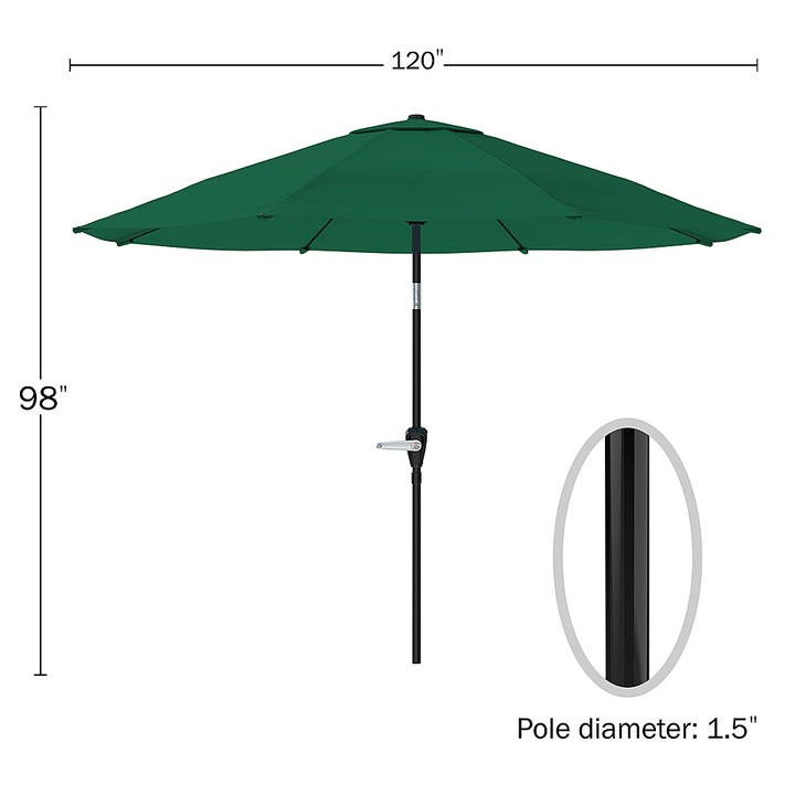 Nature Spring - 10-Foot Patio Half Umbrella with Auto Tilt - Hunter Green_7