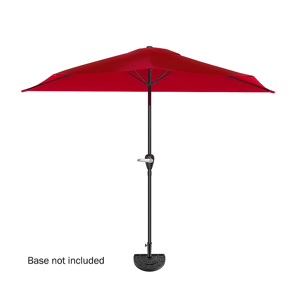 Nature Spring - 9-Foot Half Patio Easy Crank Umbrella - Red_2