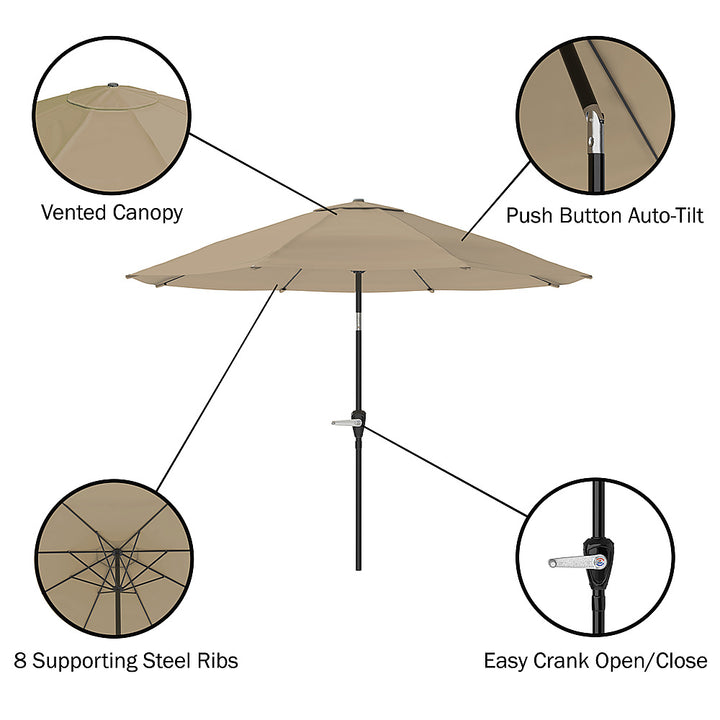 Nature Spring - 10-Foot Patio Umbrella with Auto Tilt - Sand_5