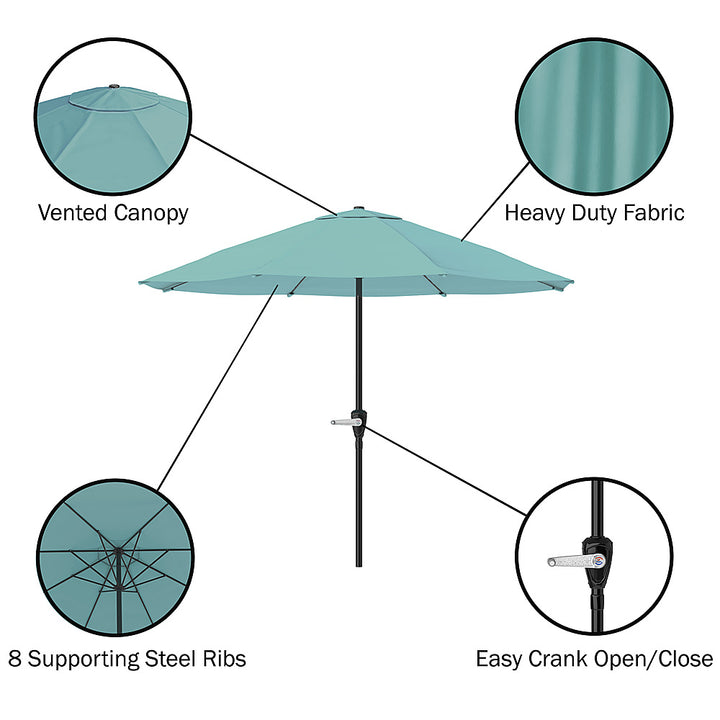 Nature Spring - 9-Foot Easy Crank Patio Umbrella - Dusty Green_4