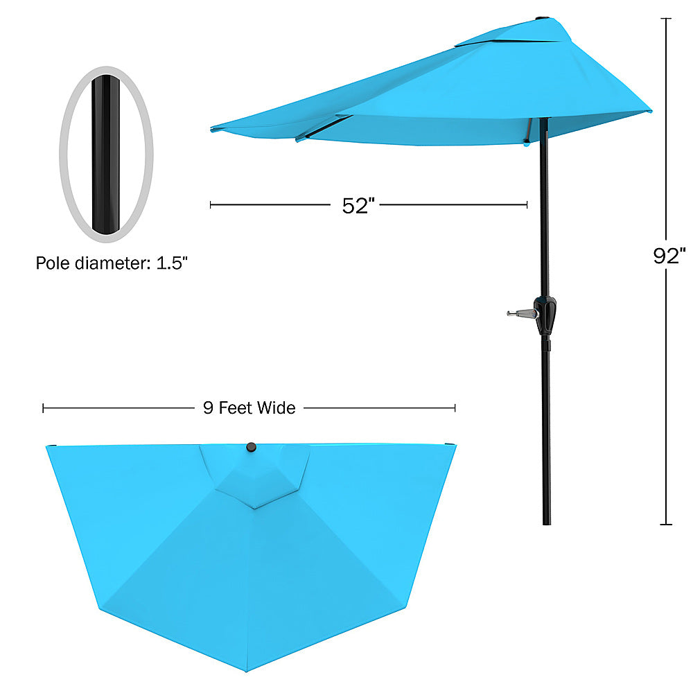 Nature Spring - 9-Foot Half Patio Umbrella - Brilliant Blue_6