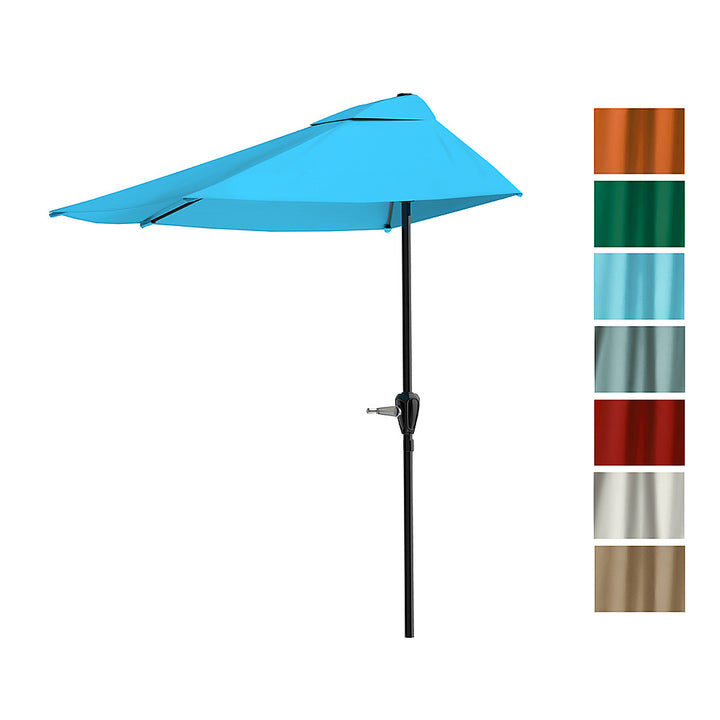 Nature Spring - 9-Foot Half Patio Umbrella - Brilliant Blue_2