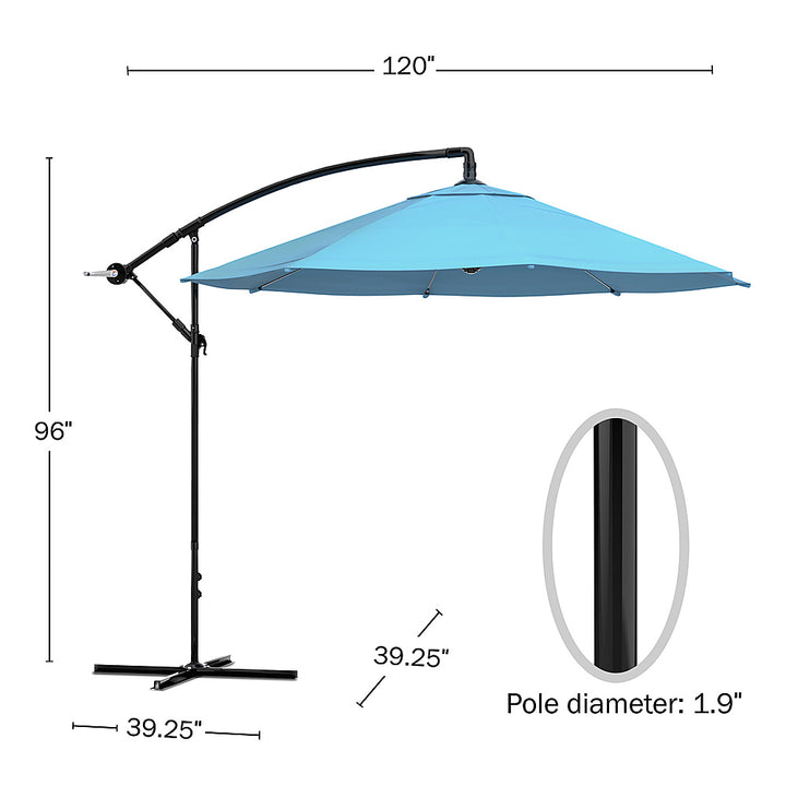 Nature Spring - 10-Foot Cantilever Offset Patio Umbrella - Blue_5
