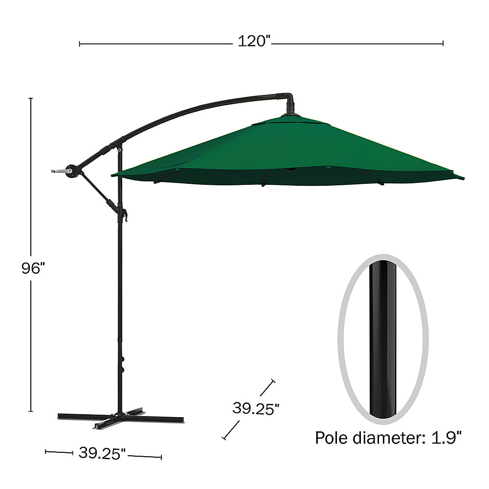 Nature Spring - 10-Foot Offset Cantilever Hanging Patio Umbrella - Hunter Green_5