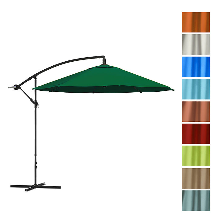 Nature Spring - 10-Foot Offset Cantilever Hanging Patio Umbrella - Hunter Green_3