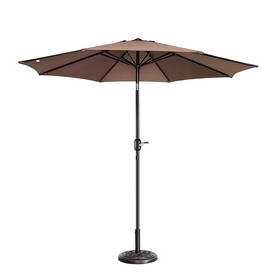 Nature Spring - 9-Foot Outdoor Patio Umbrella with Push Button Tilt - Brown_0