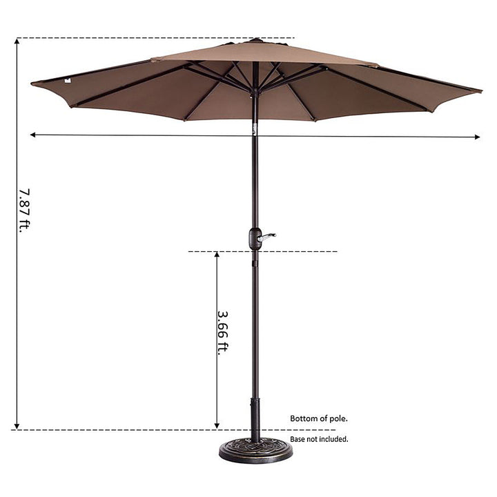 Nature Spring - 9-Foot Outdoor Patio Umbrella with Push Button Tilt - Brown_7