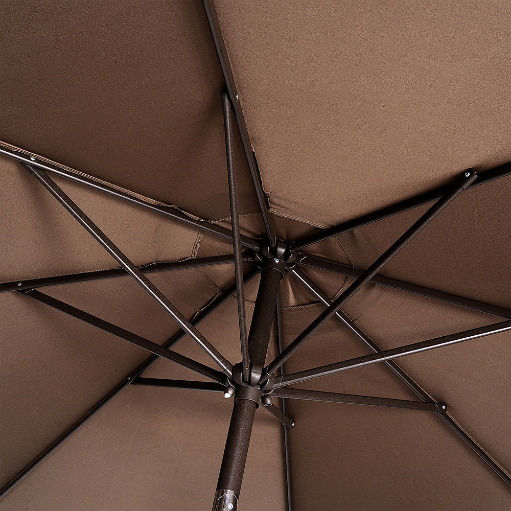 Nature Spring - 9-Foot Outdoor Patio Umbrella with Push Button Tilt - Brown_1