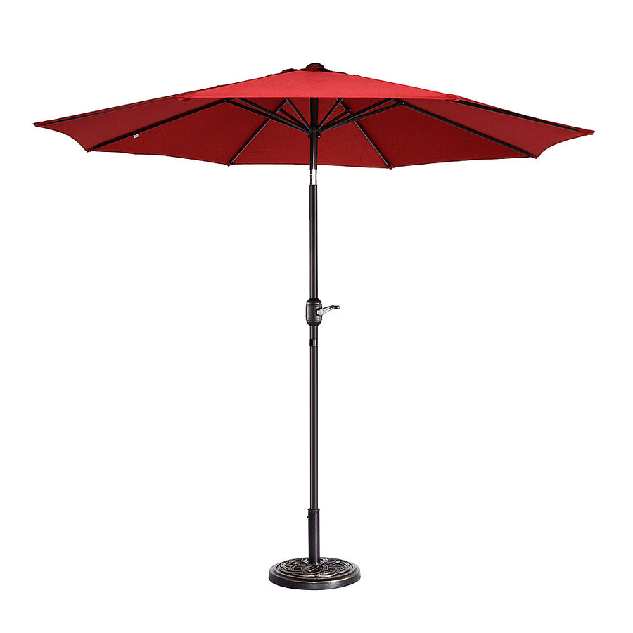 Nature Spring - 9-Foot Outdoor Patio Umbrella with Push Button Tilt - Red_0