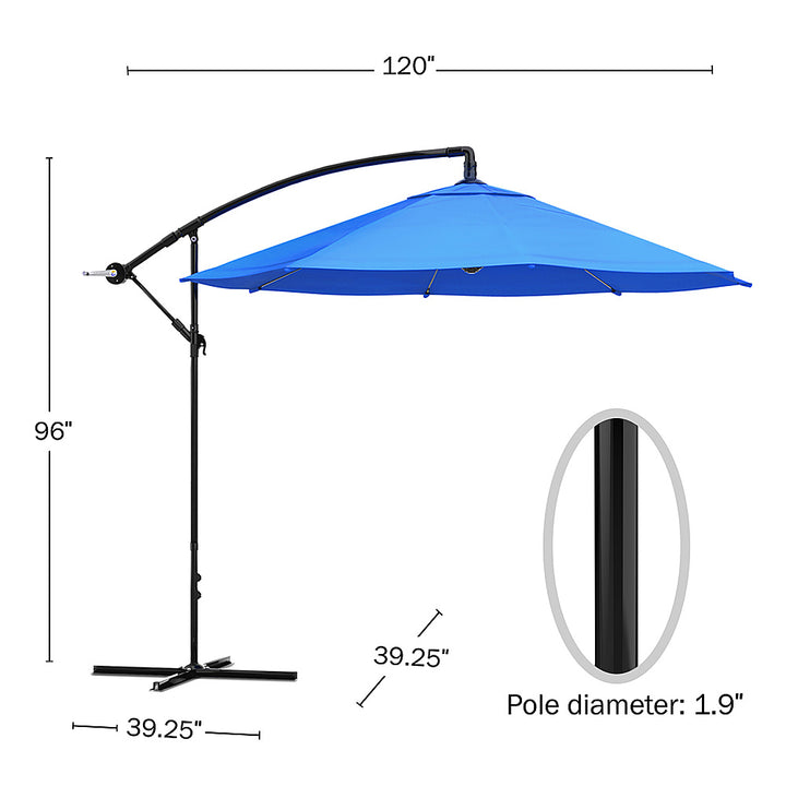 Nature Spring - 10-Foot Offset Patio Umbrella with Easy Crank - Brilliant Blue_5