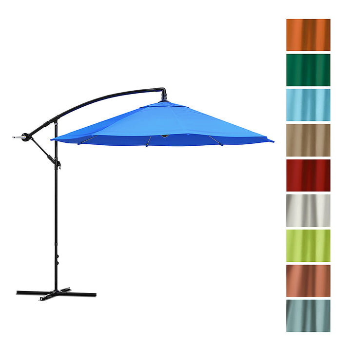 Nature Spring - 10-Foot Offset Patio Umbrella with Easy Crank - Brilliant Blue_4