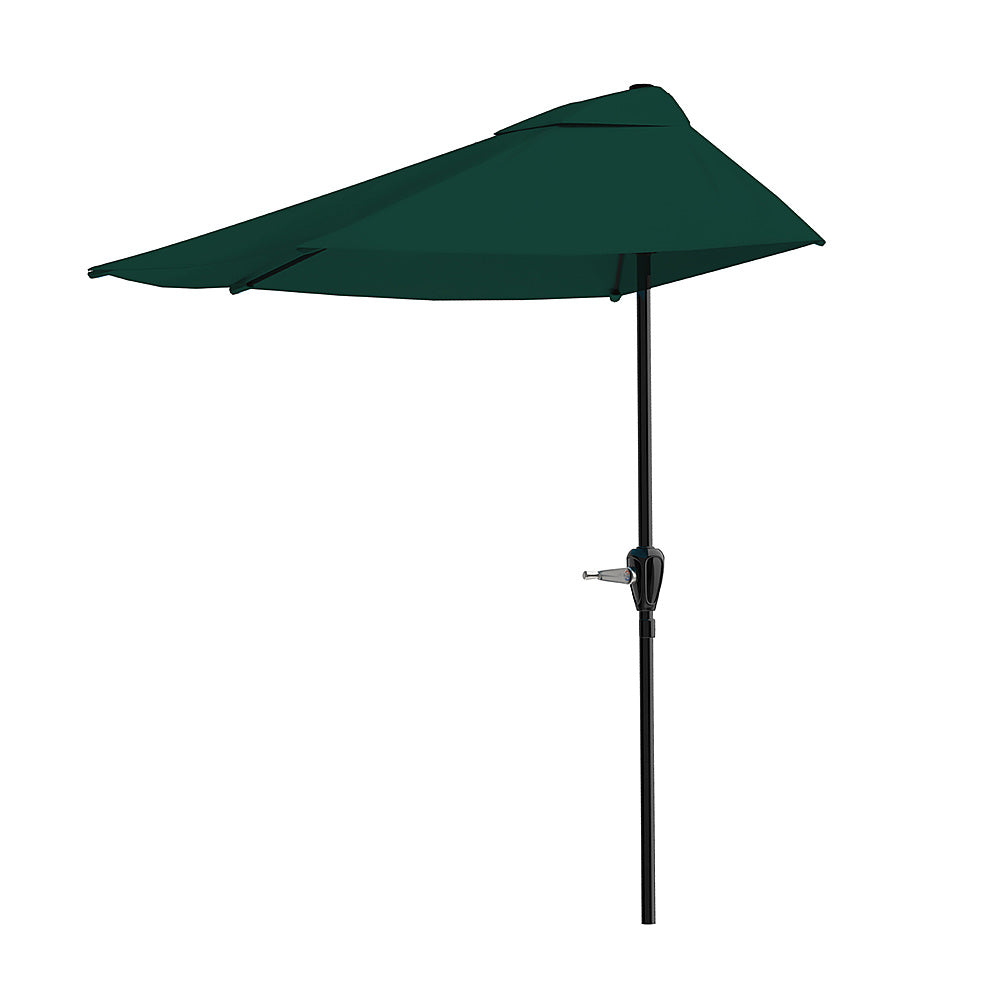 Nature Spring - 9-Foot Half Round Patio Umbrella with Easy Crank - Hunter Green_5