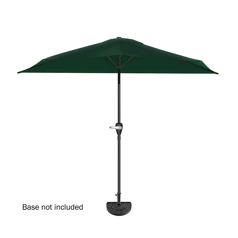 Nature Spring - 9-Foot Half Round Patio Umbrella with Easy Crank - Hunter Green_2