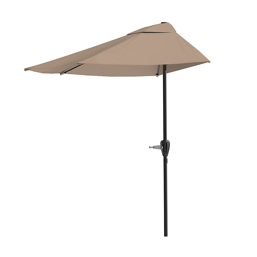 Nature Spring - 9-Foot Half Round Patio Umbrella with Easy Crank - Sand_5