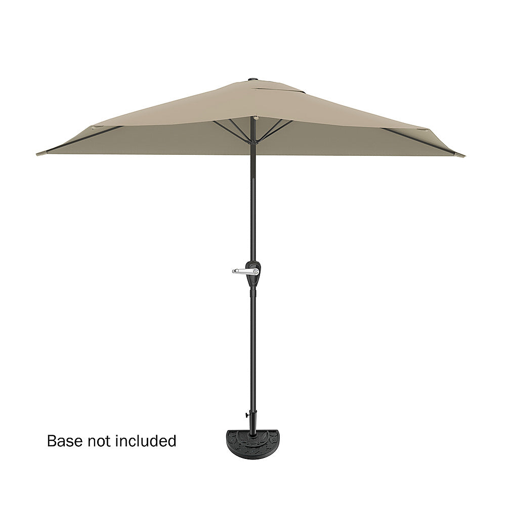Nature Spring - 9-Foot Half Round Patio Umbrella with Easy Crank - Sand_2