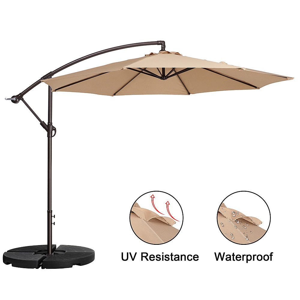 Nature Spring - 10-Foot Offset Patio Umbrella with Vertical Tilt - Beige_5