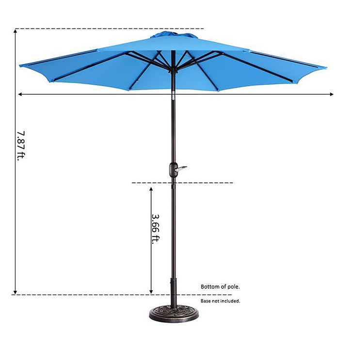Nature Spring - 9-Foot Patio Umbrella with Push Button Tilt - Blue_7