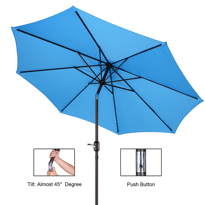 Nature Spring - 9-Foot Patio Umbrella with Push Button Tilt - Blue_6