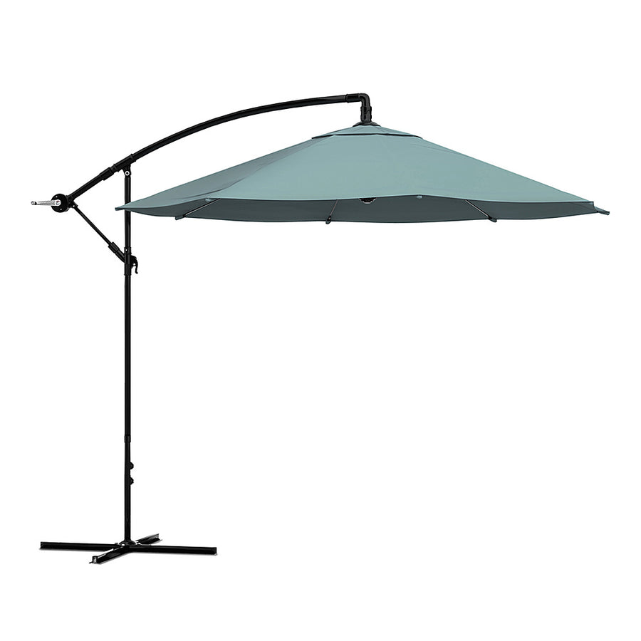 Nature Spring - 10-Foot Cantilever Hanging Offset Patio Umbrella with Easy Crank - Dusty Green_0
