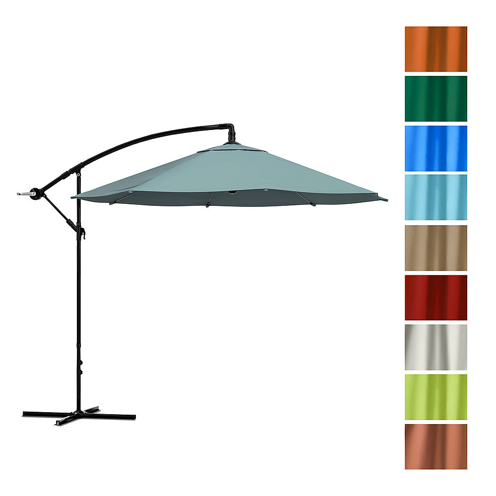 Nature Spring - 10-Foot Cantilever Hanging Offset Patio Umbrella with Easy Crank - Dusty Green_4