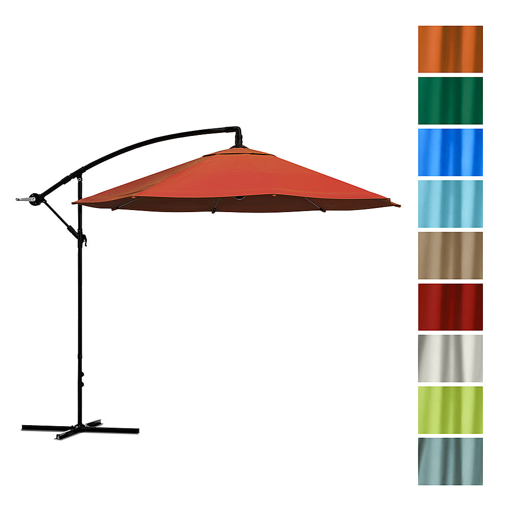 Nature Spring - 10-Foot Cantilever Hanging Offset Patio Umbrella with Easy Crank - Orange_3
