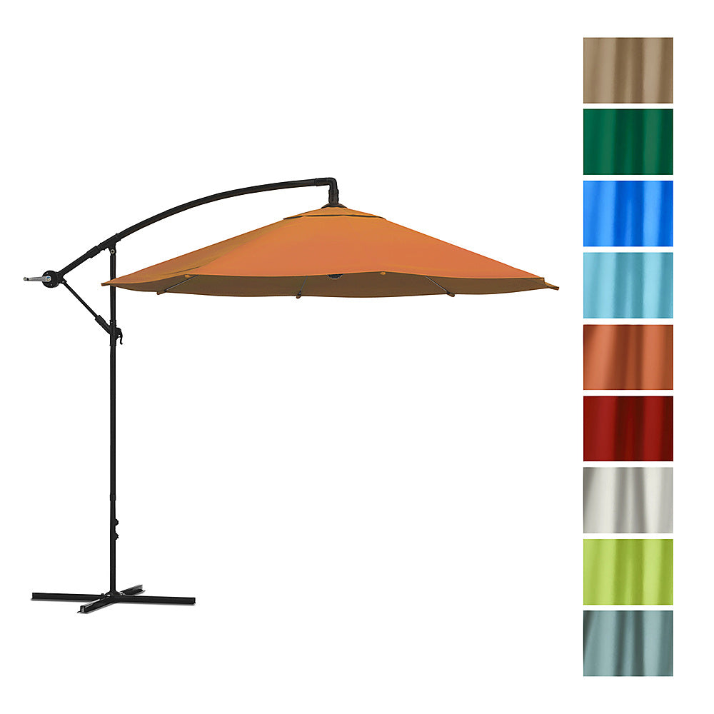 Nature Spring - 10-Foot Cantilever Hanging Offset Patio Umbrella with Easy Crank - Terracotta_3