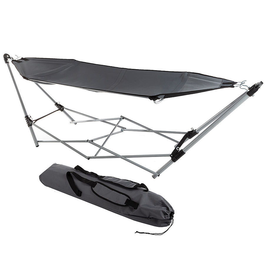 Hastings Home - Portable Hammock with Stand and Carrying Bag - Gray_0