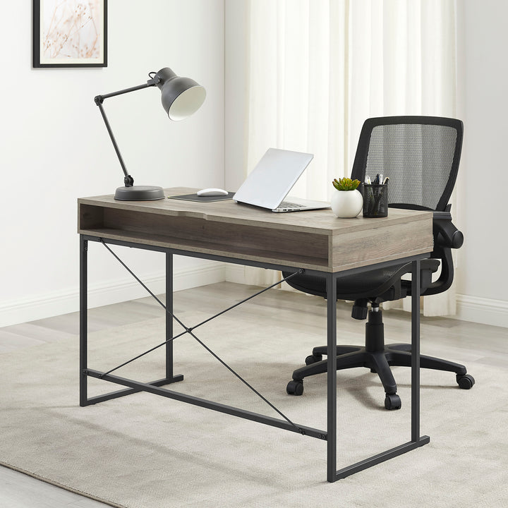 Insignia™ - Computer Desk with Drawer – 47" Wide - Dark Wood_8