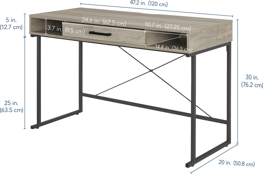 Insignia™ - Computer Desk with Drawer – 47" Wide - Dark Wood_5