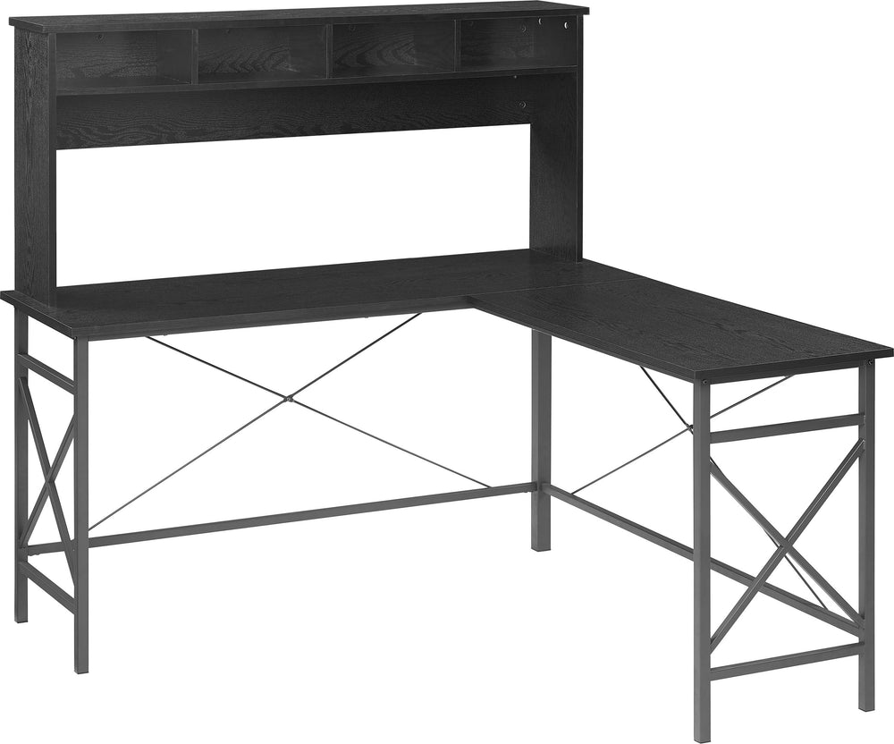 Insignia™ - L-Shaped Computer Desk with Hutch - Black_1