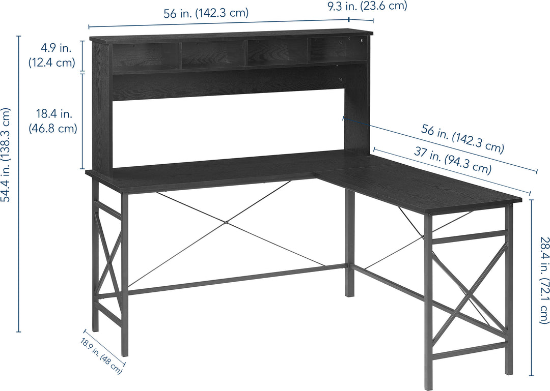 Insignia™ - L-Shaped Computer Desk with Hutch - Black_3