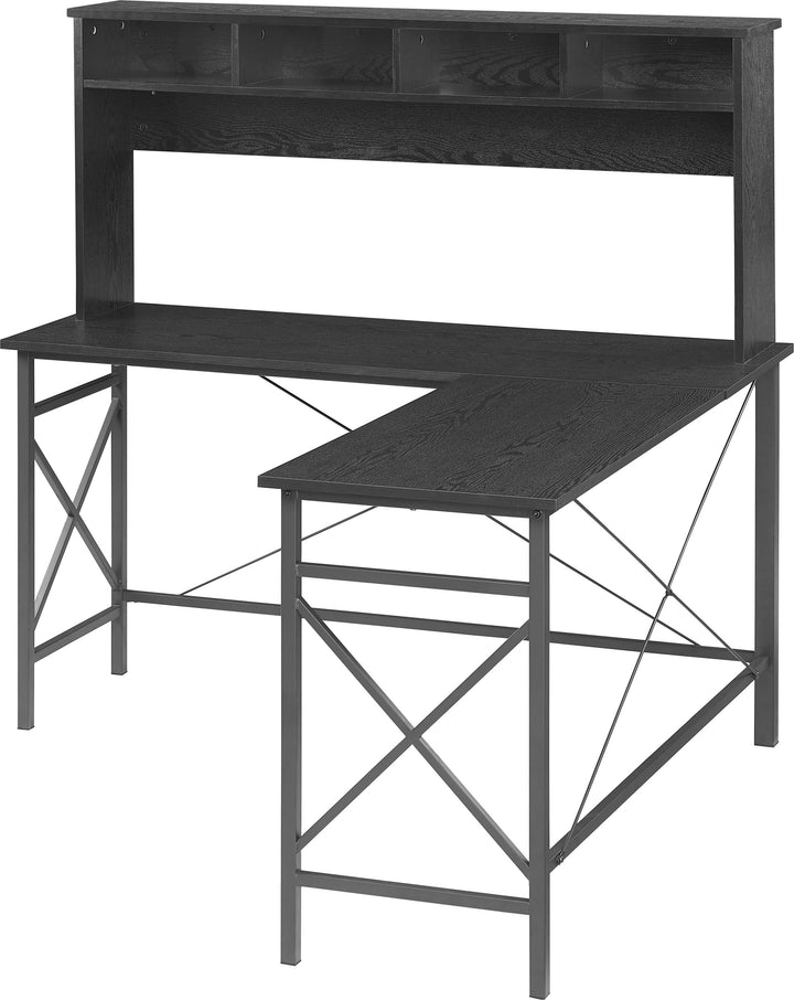 Insignia™ - L-Shaped Computer Desk with Hutch - Black_2