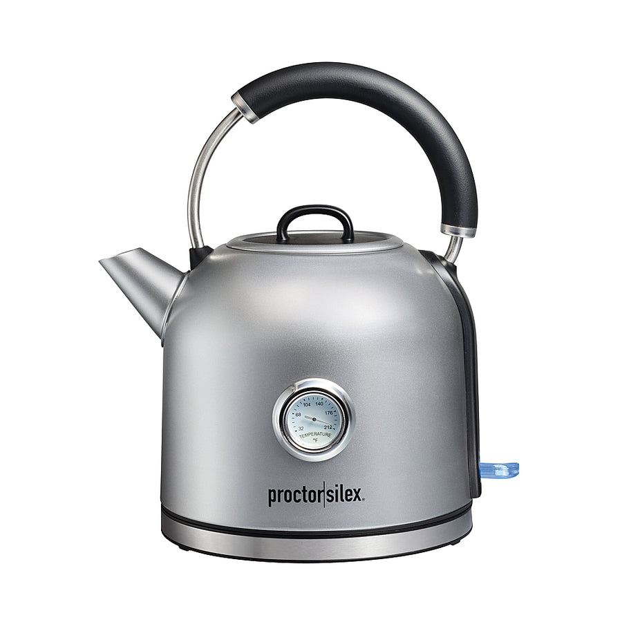 Proctor Silex Electric 1.7 Liter Dome Kettle with Temperature Gauge - STAINLESS STEEL_0