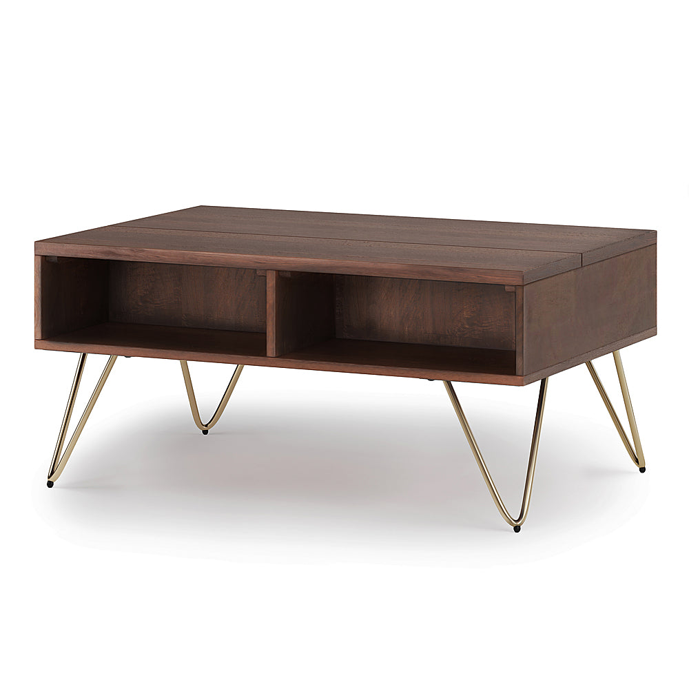 Simpli Home - Hunter Small Lift Top Coffee Table - Umber Brown and Gold_1